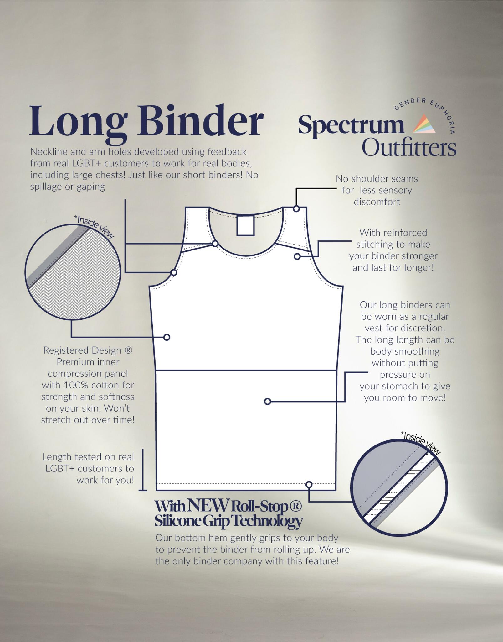 Long White Chest Binder – Spectrum Outfitters US