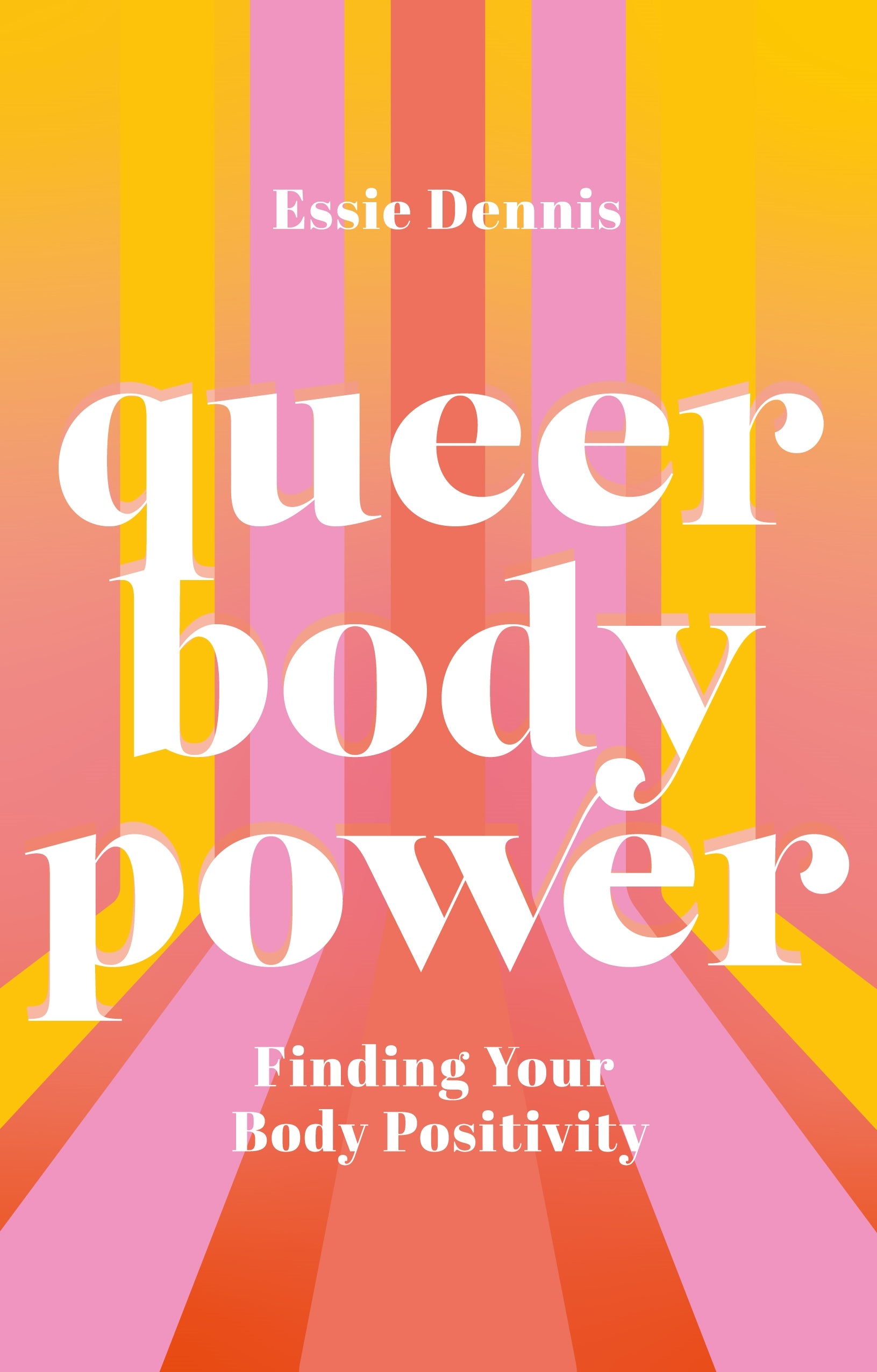 Book cover of 'queer body power' with colorful stripes and author's name.